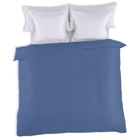 FUNDA NORDICA lisa color azulón - Cama de 135/140 (1 pieza) - 50% algodón / 50% poliéster - 144 hilos. Gramage: 115