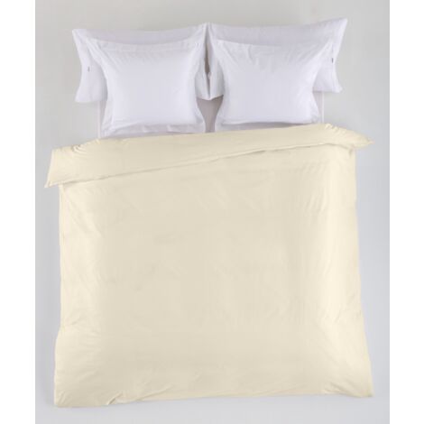 FUNDA NORDICA lisa color crema - Cama de 135/140 (1 pieza) - 50% algodón / 50% poliéster - 144 hilos. Gramage: 115