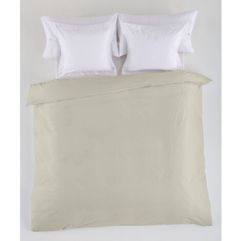 FUNDA NORDICA lisa color piedra - Cama de 135/140 (1 pieza) - 50% algodón / 50% poliéster - 144 hilos. Gramage: 115