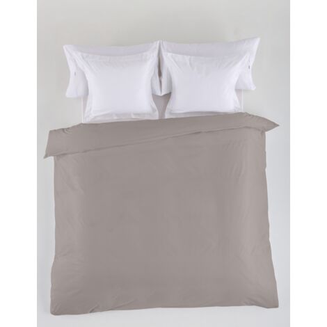 FUNDA NORDICA lisa color plomo - Cama de 150/160 (1 pieza) - 50% algodón / 50% poliéster - 144 hilos. Gramage: 115