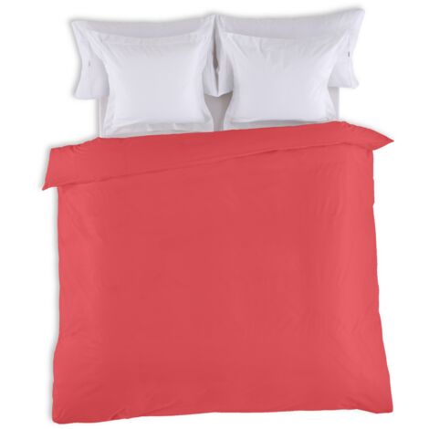 FUNDA NORDICA lisa color rojo - Cama de 150/160 (1 pieza) - 50% algodón / 50% poliéster - 144 hilos. Gramage: 115