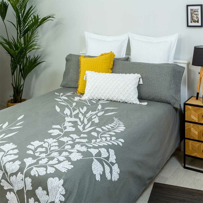 

Funda Nordica Reversible Foresta 50% ALGODÓN-50% POLIÉSTER. Color Gris - Disponible en varios tamaños - Cama de 150 X 190/200 - Gris