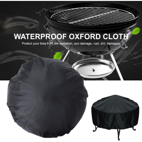 Funda Oxford de 44 pulgadas para parrilla con cordón ajustable, resistente a los rayos UV e impermeable para parrillas/ahumadores de gas/carbón.