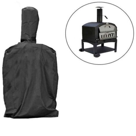 Funda Oxford negra para horno de pizza de exterior, 45 × 65 × 165 cm, con cordón ajustable, impermeable y a prueba de polvo.