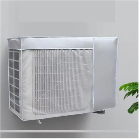 Funda para aire acondicionado externo, 72x26x57 cm, plateada, impermeable para exteriores, resistente al hielo y al viento, protección completa para todas las estaciones (72 cm x 26 cm x 57 cm).