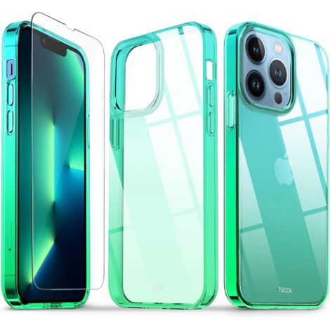 FUNDA PARA APPLE IPHONE 13 PRO VERDE TRANSPARENTE