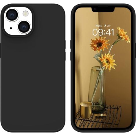 FUNDA PARA APPLE IPHONE 14 SILICONA NEGRA FUERTE A2882 A2649 A2881