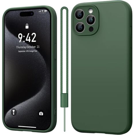 FUNDA PARA APPLE IPHONE 15 PRO MAX FUNDA VERDE PARTE TRASERA SÓLIDA A3106