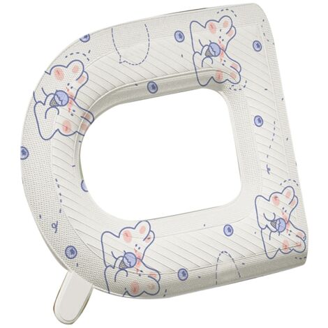 Funda para asiento de inodoro – Cojín de EVA con estampado de dibujos animados – Se adapta a la mayoría de los inodoros estándar – Lavable, impermeable y fácil de instalar