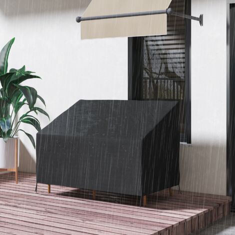 Funda para Banco de Jardín de 2 Plazas Tela Oxford 600D con Recubrimiento Impermeable para Patio Terraza 140x84x56/94 cm