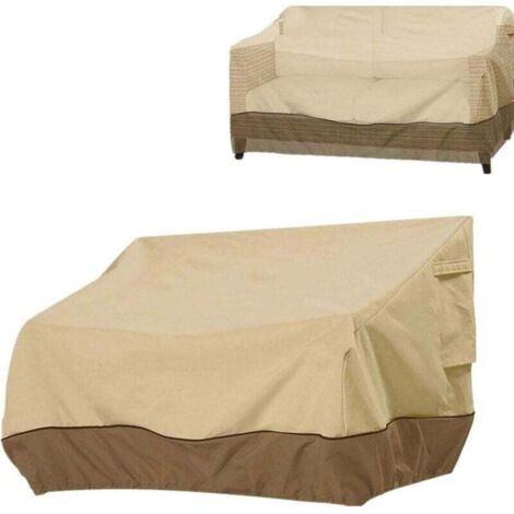Funda para banco de jardín, impermeable, de tela Oxford, para exteriores, anti-UV y resistente al viento, para sofá, color marrón, 210D: 2248384 cm. DEBUNS