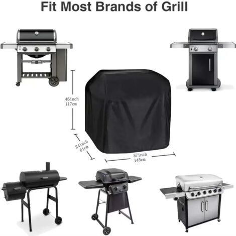 Funda para barbacoa, funda para barbacoa de gas, tapa para barbacoa, funda impermeable, funda protectora para barbacoa de exterior (147 x 61 x 122 cm)