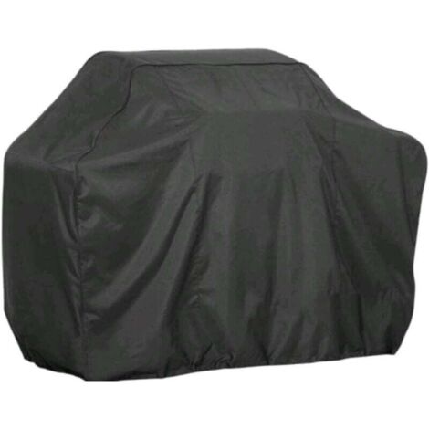Funda para barbacoa, funda protectora para barbacoa, funda para barbacoa con cordón, funda impermeable para parrilla, 210D Oxford, color negro, 145 x 61 x 117 cm.