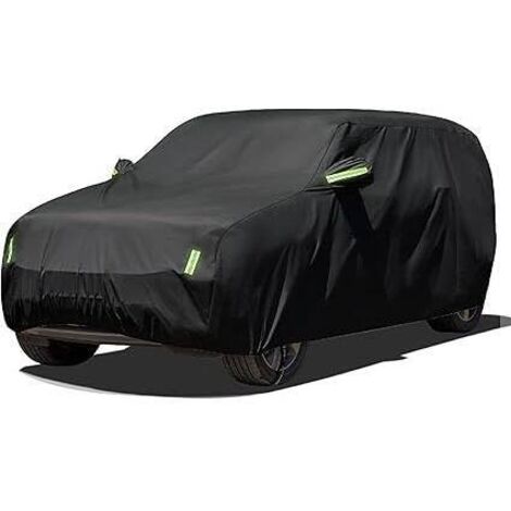 Funda para coche 430x175x150cm Funda para coche exterior Funda impermeable para coche Funda para coche contra el sol Anti-UV Polvo Nieve Funda para coche SUV Negro M