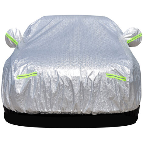 MINKUROW Funda para coche, tamaño 3XL, 490018001500 mm, hecha de papel de aluminio y algodón, transpirable, repelente al polvo y la suciedad, lona para coche, manta protectora para garaje completo