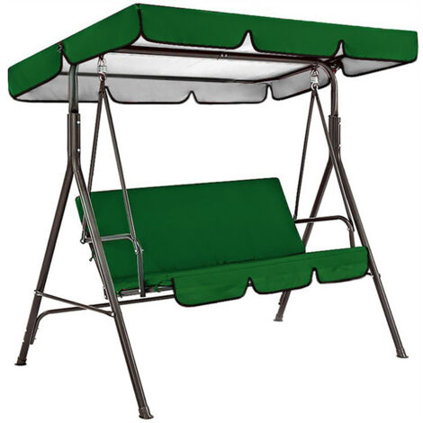 Funda para columpio – Funda impermeable y resistente a los rayos UV para techo, fabricada en tejido Oxford 190T, color verde, 164 x 114 x 15 cm – Funda para columpio de jardín
