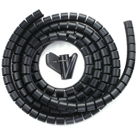 Funda para gestión de cables de 0,8 pulgadas de diámetro, tubo para enrollar cables, carrete de cables, organizador de cables, tubo para cables, fundas para cables