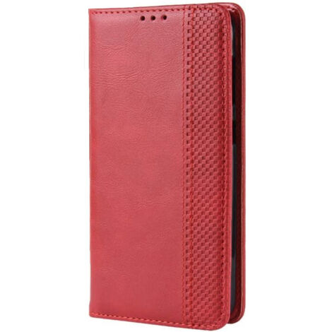 FUNDA PARA GOOGLE PIXEL 3A CON SOLAPA, ROJA, PIEL DE PU SÓLIDA