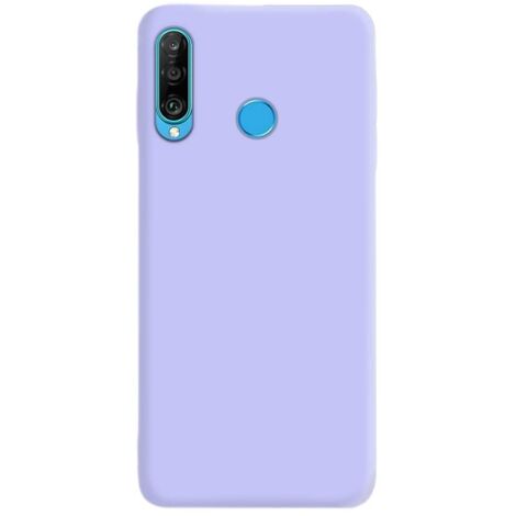 FUNDA PARA HUAWEI P30 LITE CARCASA TRASERA SÓLIDA DE SILICONA MORADA