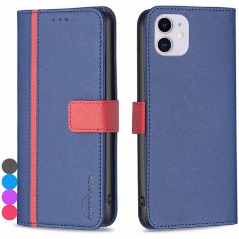 FUNDA PARA IPHONE 12/12 PRO 6.1' AZUL MARINO CON SOLAPA
