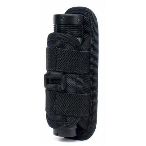 Funda para linterna, juego de trinquete y dados, funda táctica con rotación de 360 grados (negra)