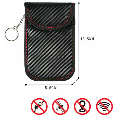 Funda para Llave de Coche Anti RFID Bolsa Faraday con Bloqueo de Señal, Juego de 2 Fundas de Bloqueo de Señal RFID para Llave de Coche, Funda de Protección Anti RFID en Fibra de Carbono - Carbono Oval