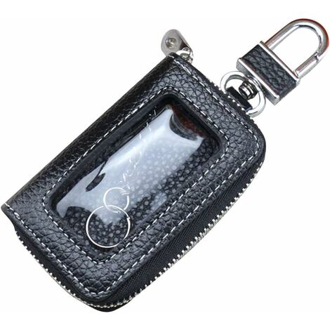 Funda para llave de coche, funda de cuero para llave, funda para llave de coche con llavero con cremallera para llave remota de coche, funda para llave de coche, funda de cuero para llave