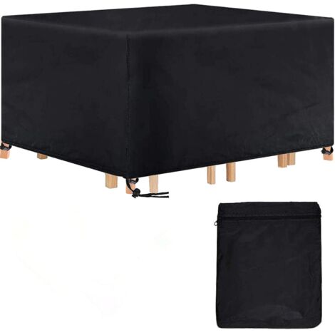 Funda para Mesa de Jardín Rectangular Funda Impermeable para Muebles de Jardín, Funda Protectora Anti-UV 420D para Sala de Estar Funda para Mesa de Exterior, 270 × 180 × 89 cm