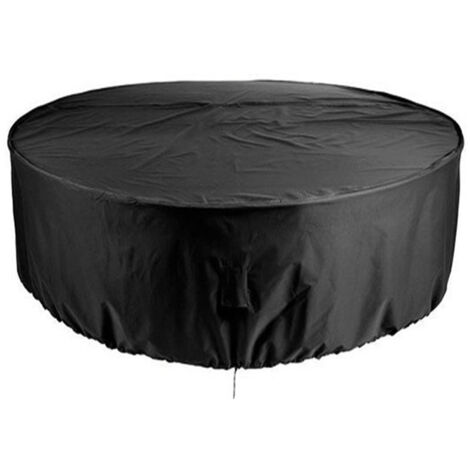 Funda para mesa de jardín redonda Crediri, impermeable y resistente al viento, Oxford 210D, para mesa de jardín redonda, 120 x 75 cm
