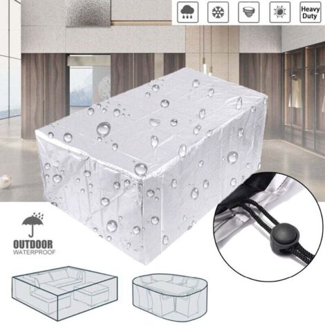Funda para mesa de patio, funda para sofá esquinero, funda impermeable para muebles de exterior, funda protectora a prueba de polvo - 160 x 160 x 80 cm