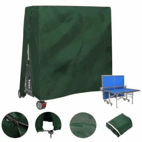 Funda para mesa de ping pong para exteriores, impermeable y a prueba de polvo, 165 x 70 x 185 cm, color verde