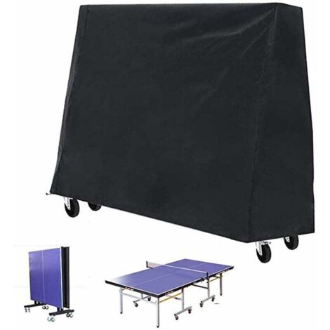 Funda para mesa de ping pong, para uso en interiores y exteriores, con cordón ajustable (165 × 70 × 185 cm)