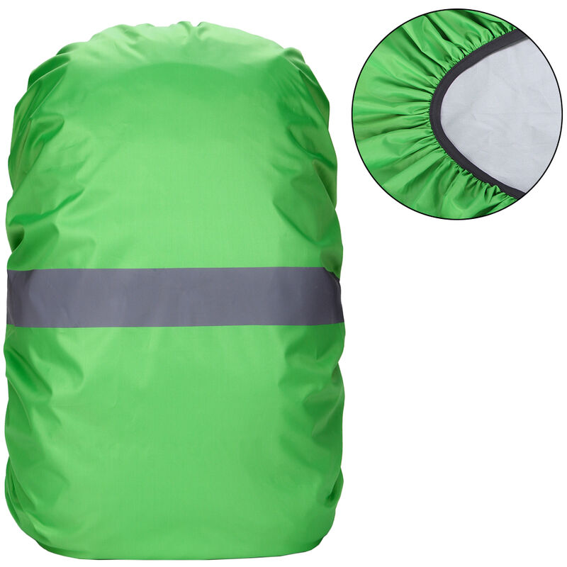 

Funda para mochila con tira reflectante Mujer Hombre Bolsa impermeable Funda impermeable para ciclismo Camping Senderismo Montanismo, Verde, S