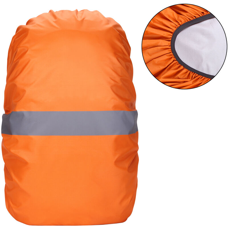 

Funda para mochila con tira reflectante Mujer Hombre Bolsa impermeable Funda impermeable para ciclismo Camping Senderismo Montanismo, Naranja, S