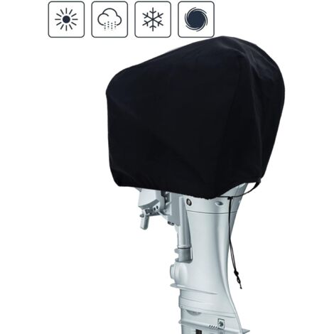 Funda para motor fueraborda, impermeable, de tela Oxford 600D, para motores de hasta 62 x 36 x 49 cm, color negro.