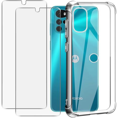 FUNDA PARA MOTOROLA MOTO G22 TRANSPARENTE + 2XVIDRIO