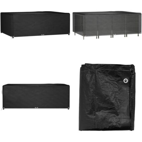 Funda para muebles de jardín 12 ojales rectangular 240x180x80cm - Funda para muebles al aire libre - Funda para ratán