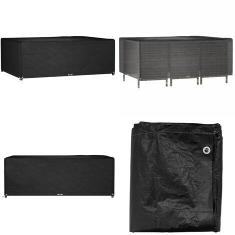 Funda para muebles de jardín 12 ojales rectangular 270x180x90cm - Funda para ratán - Protección para muebles al aire libre