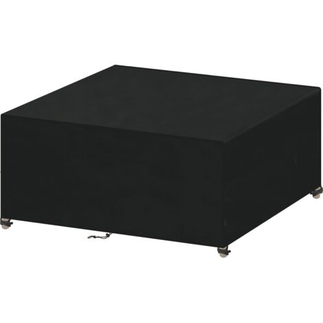 Funda para muebles de jardín (150 x 130 x 90 cm), 210D Oxford, color negro, rectangular, para mesa de jardín, impermeable, resistente al viento, a los rayos UV y al frío.