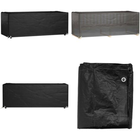 Funda para muebles de jardín 8 ojales rectangular 192x82x65 cm - Funda para ratán - Protección para muebles