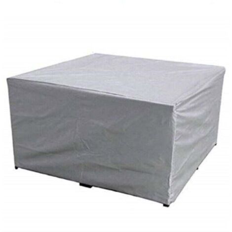 Funda para muebles de jardín con tejido Oxford 210D resistente, impermeable, cortavientos y anti-UV, para mesas y sillas, color plateado (140 x 140 x 90 cm)