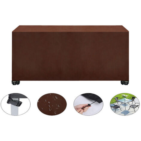 Funda para muebles de jardín con ventilación, impermeable, resistente al viento y a los rayos UV, duradera, de tela Oxford 420D, para mesas y sillas, rectangular (205 x 104 x 71 cm) - Curry