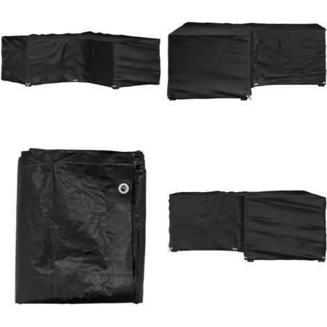 Funda para muebles de jardín forma de L 16 ojales 215x215x70 cm - Funda para ratán - Protección para muebles