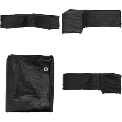 Funda para muebles de jardín forma de L 20 ojales 300x300x90 cm - Funda para ratán - Protección para muebles