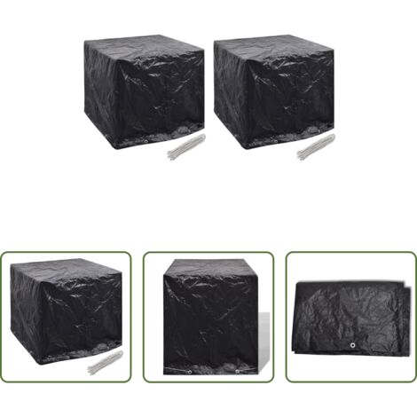 Funda para muebles de jardín -  Funda de depósito de agua de jardín 2 uds 8 ojales 116x100x8 cm