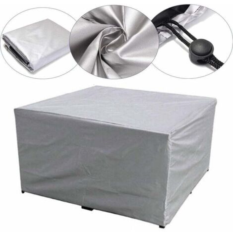 Funda para muebles de jardín Funda para mesa de exterior Funda protectora de poliéster impermeable para muebles de jardín Plata 140x140x90
