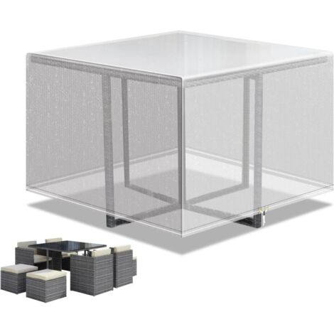 Funda para muebles de jardín, impermeable, 125 x 125 x 71 cm, transparente