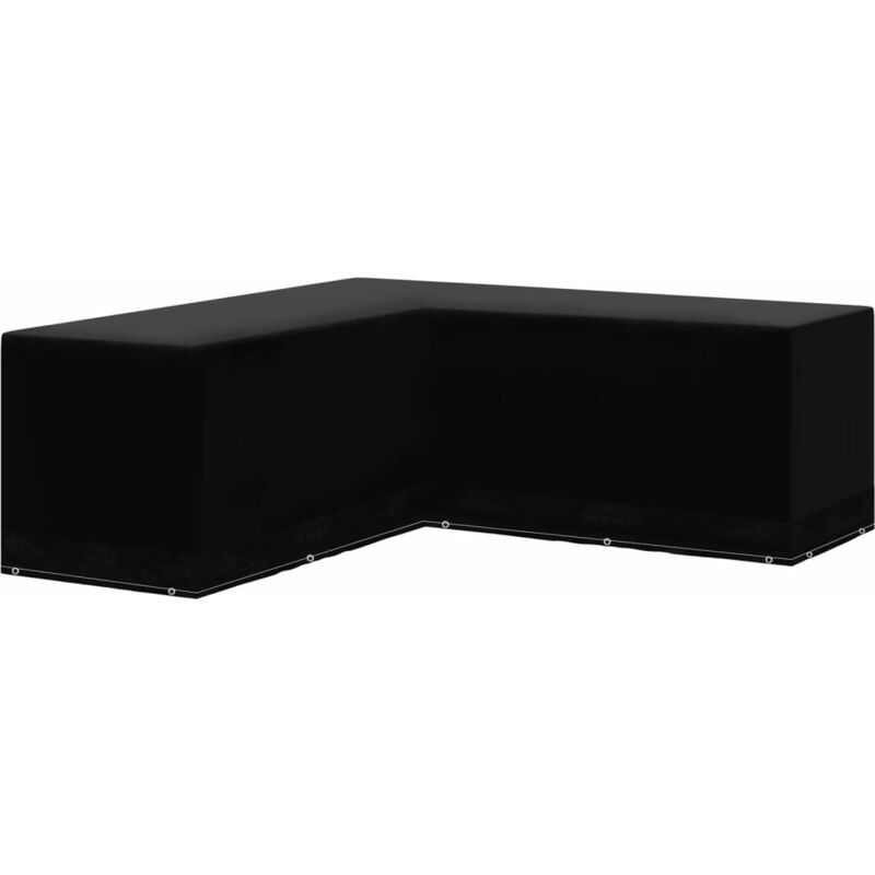 

Funda para muebles de jardín forma de L 12 ojales 250x250x90 cm - Negro