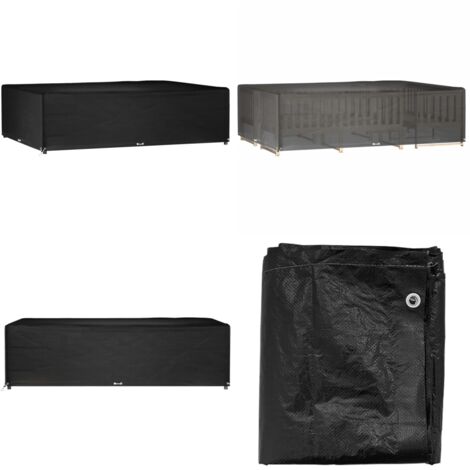 Funda para muebles jardín 16 ojales rectangular 300x200x75 cm - Funda para muebles al aire libre - Funda para ratán