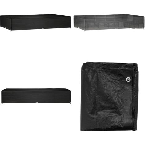 Funda para muebles jardín 16 ojales rectangular 325x205x60 cm - Funda para ratán - Protección para muebles al aire libre